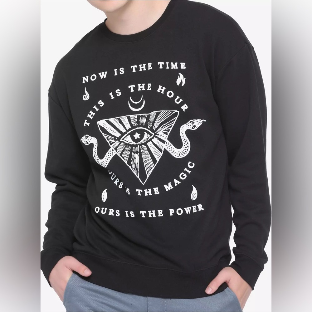 THE CRAFT Now Is The Time SWEATSHIRT! B&W Magic Witchcraft Movie Hot Topic NWT